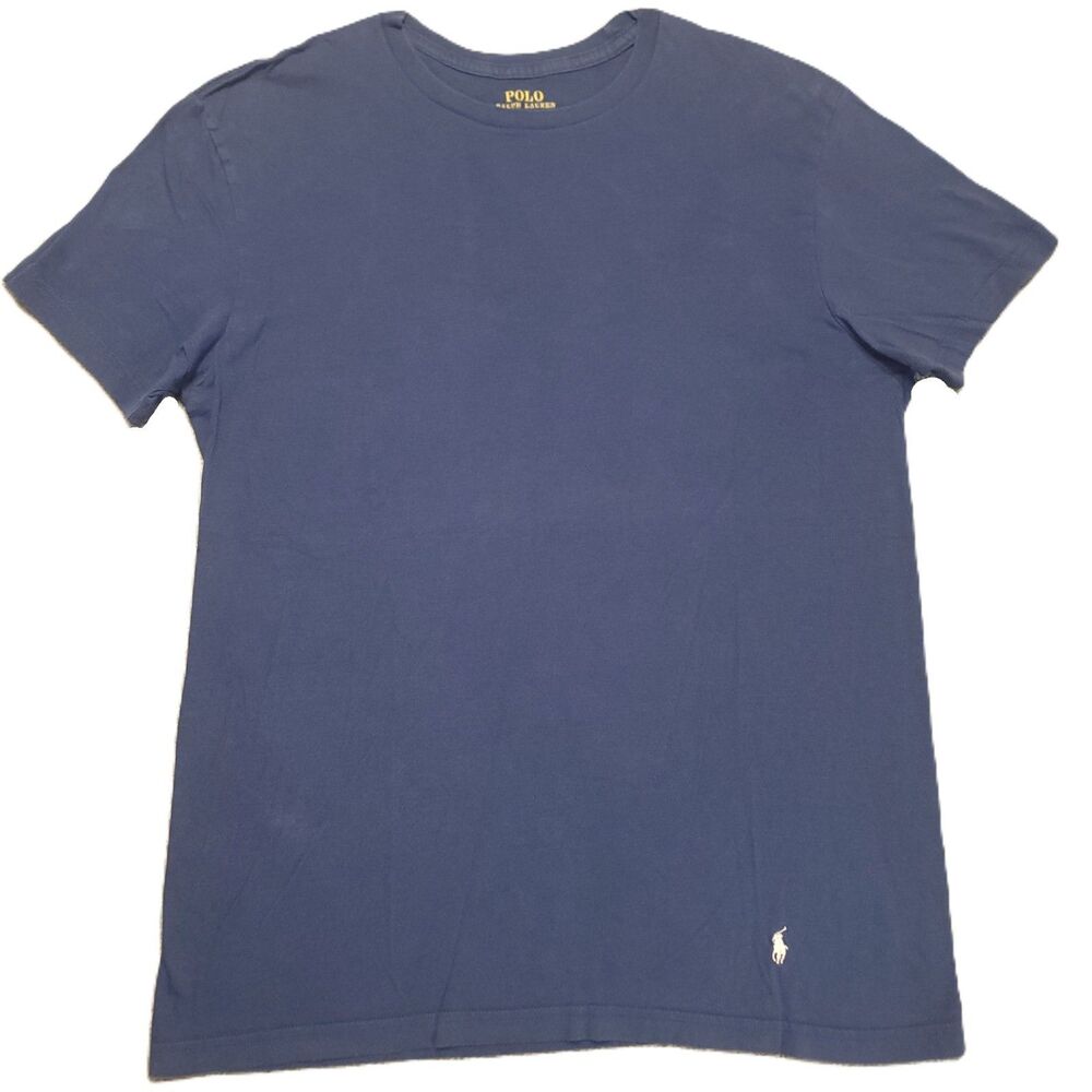 Polo Ralph Lauren Mens M  T Shirt Blue Short Sleeve Crewneck Cotton Tee Pony